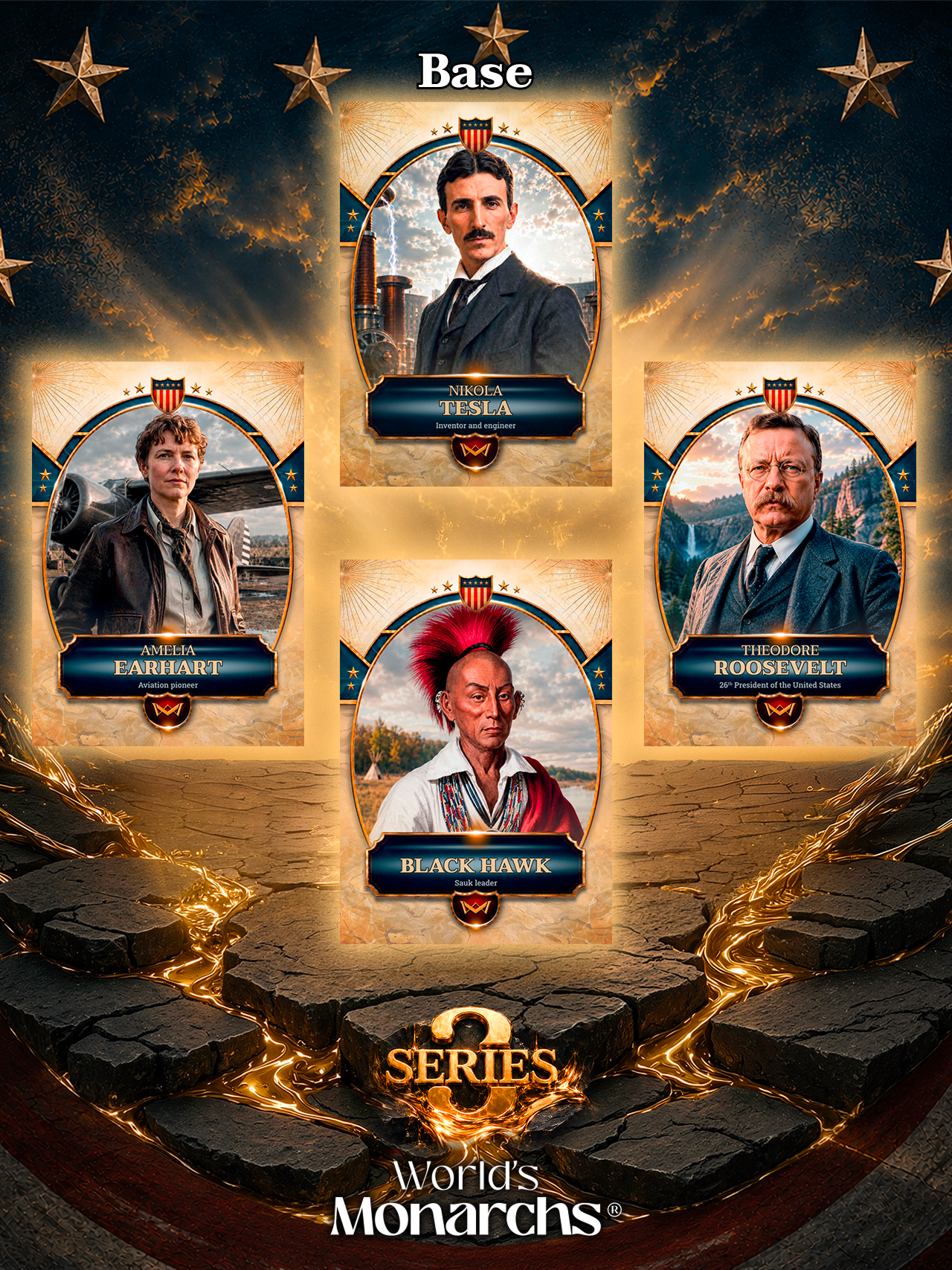 Základní karty World's Monarchs: Series 3 - 250 Years of American history