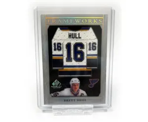 Brett Hull SP Game Used Edition Frameworks Jersey Card