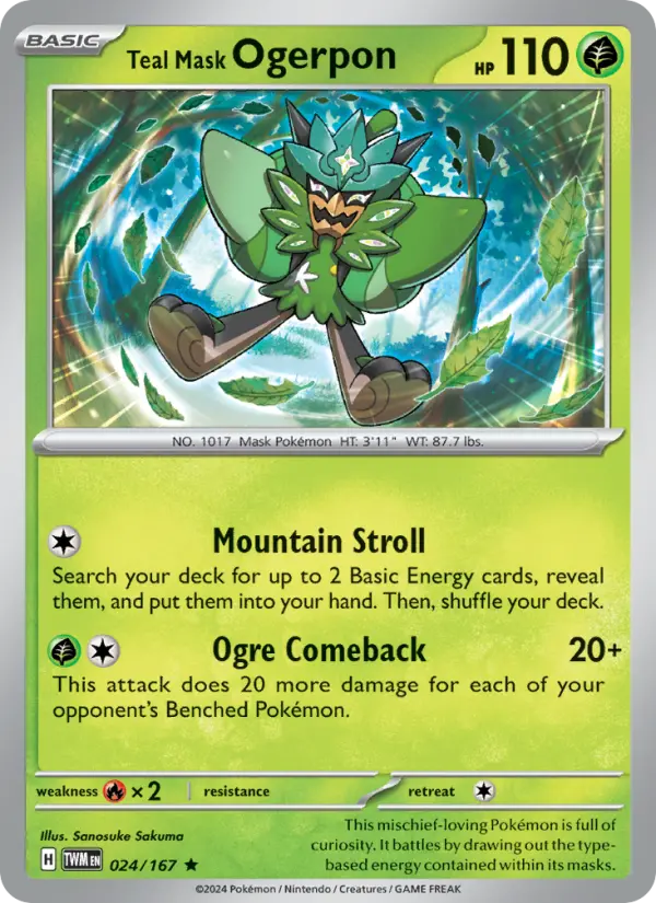 Pokémon TCG: Teal Mask Ogerpon (024) - Cosmos Holo