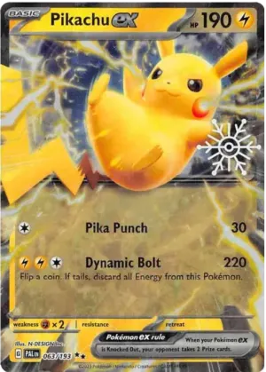 Pokémon TCG: Pikachu ex (063) - Snowflake Stamp Promo