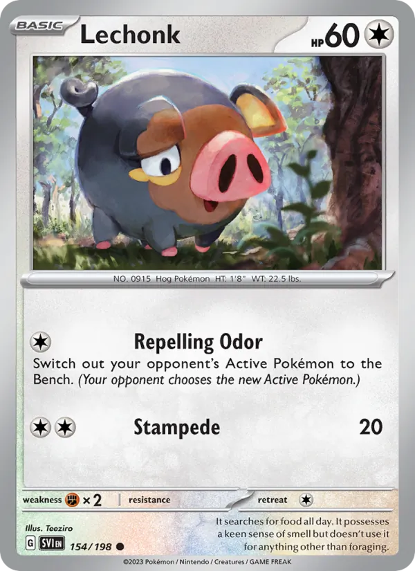 Pokémon TCG: Lechonk (154) - Reverse Holo - Stamped