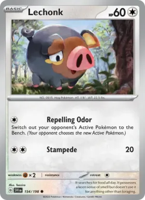 Pokémon TCG: Lechonk (154) - Reverse Holo - Stamped