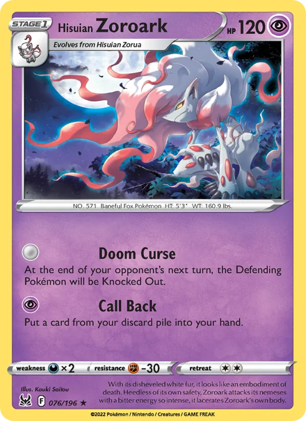 Pokémon TCG: Hisuian Zoroark (076) - Stamped - Holo