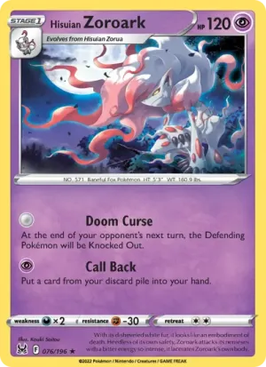 Pokémon TCG: Hisuian Zoroark (076) - Stamped - Holo
