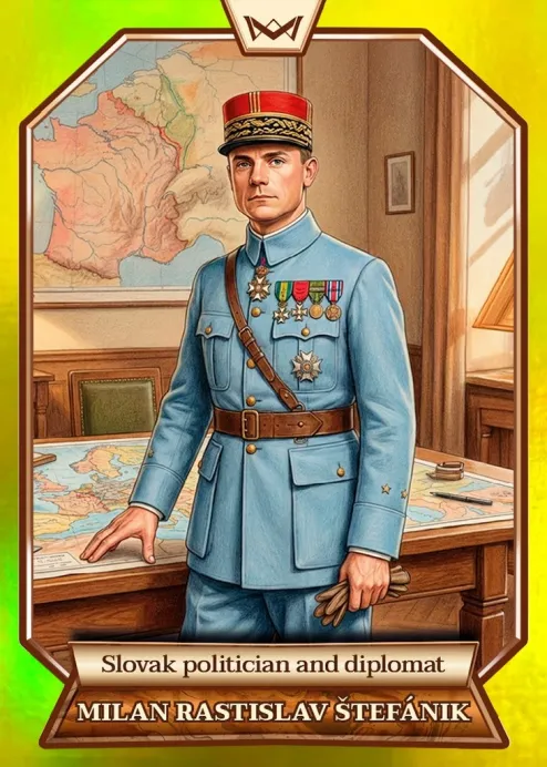World's Monarchs: Milan Rastislav Štefánik - Slovak politician and diplomat (90) - Rainbow Gold /35