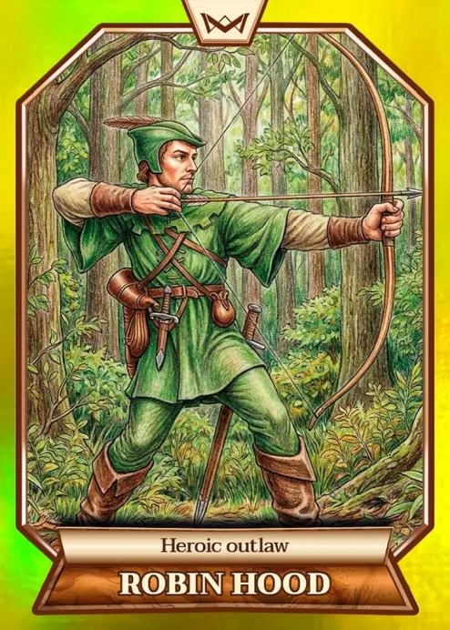 World's Monarchs: Robin Hood - Heroic outlaw (100) - Rainbow Gold /35