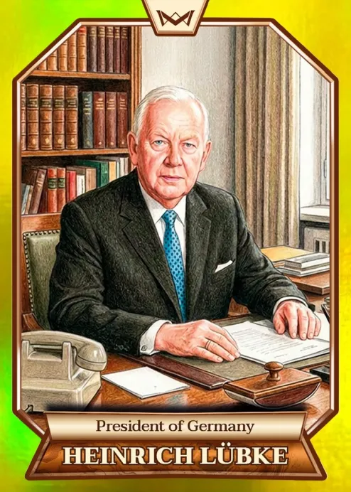 World's Monarchs: Heinrich Lübke - President of Germany (127) - Rainbow Gold /35