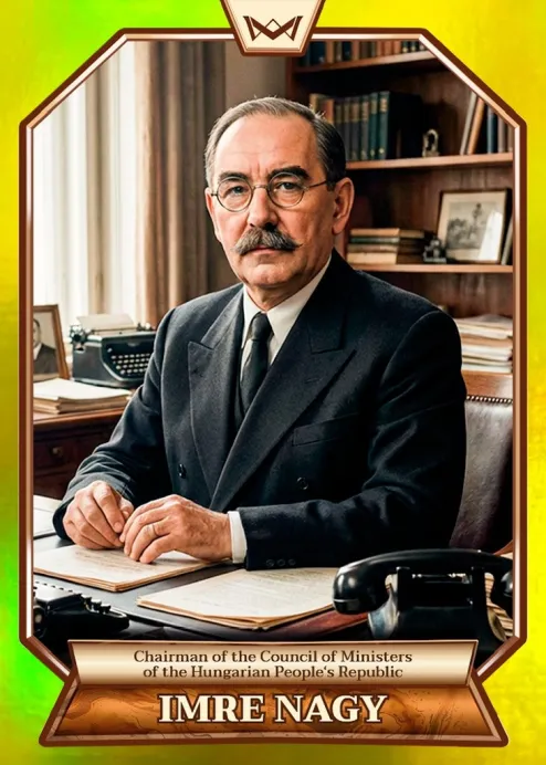 World's Monarchs: Imre Nagy - Chairman of the Council of Ministers of the Hungarian People's Republic (150) - Rainbow Gold /35