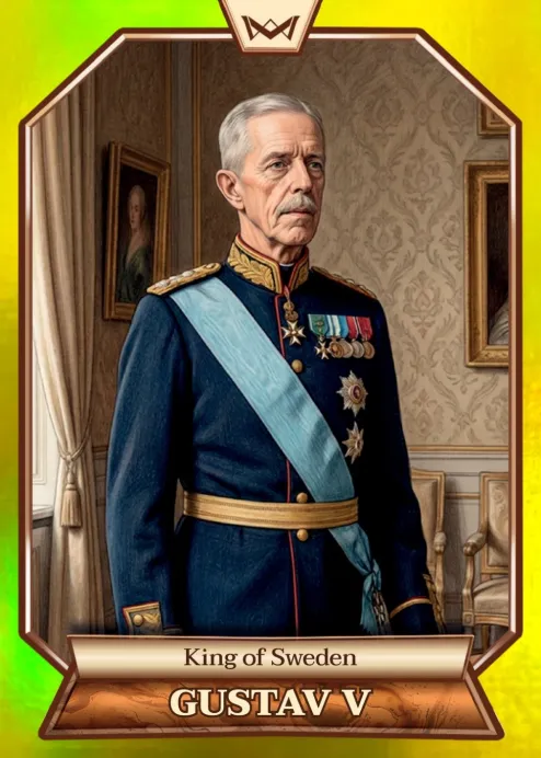 World's Monarchs: Gustav V - King of Sweden (181) - Rainbow Gold /35