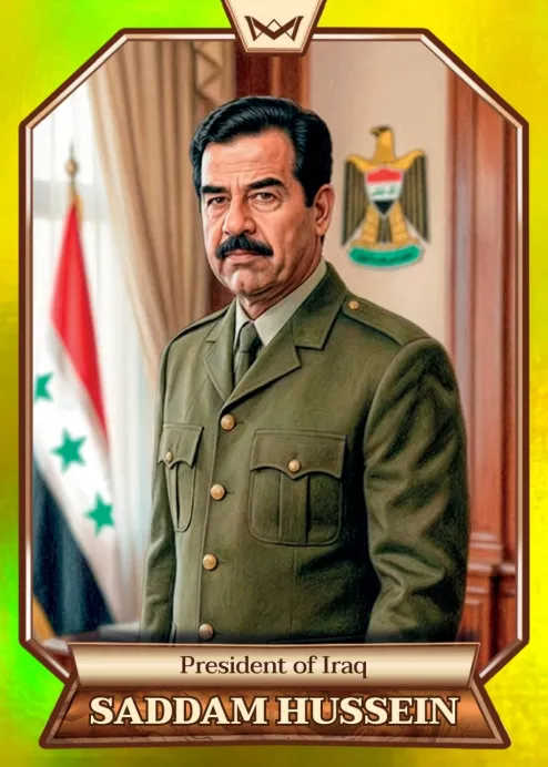 World's Monarchs: Saddam Hussein - President of Iraq (195) - Rainbow Gold /35
