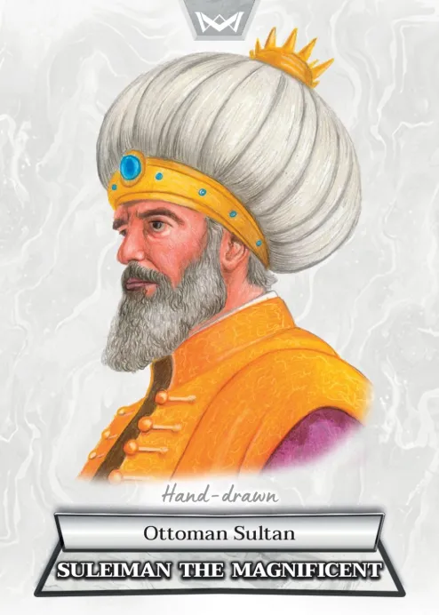 World's Monarchs: Suleiman the Magnificent - Ottoman Sultan (2hd28) - Hand-drawn 1/1