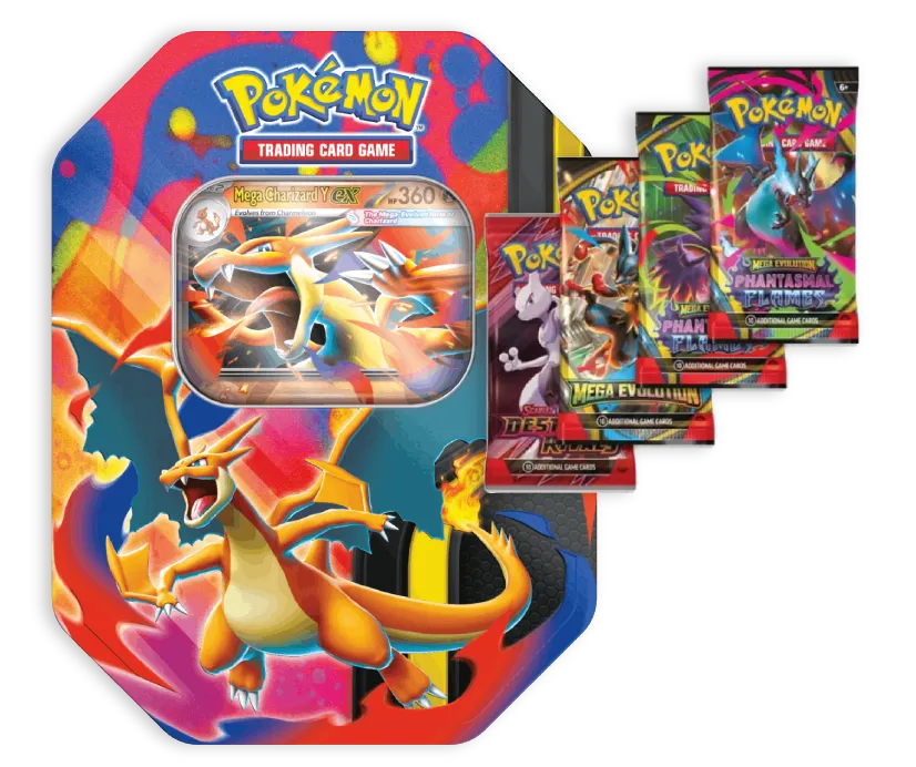 Pokémon TCG: Tin Mega Charizard Y ex - obrázek 1